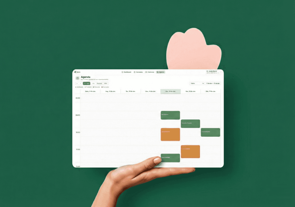 Agenda da Kura num tablet
